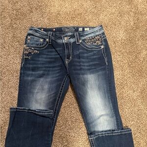 Miss Me Dark Blue Embellished Jeans